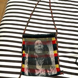 Bob Marley vintage boho knit long crossbody satchel